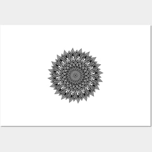 Monochrome Mandala Posters and Art